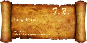 Tury Nina névjegykártya